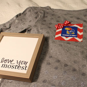 Faded Glory Silver Polka Dot Dress with KU PATCH